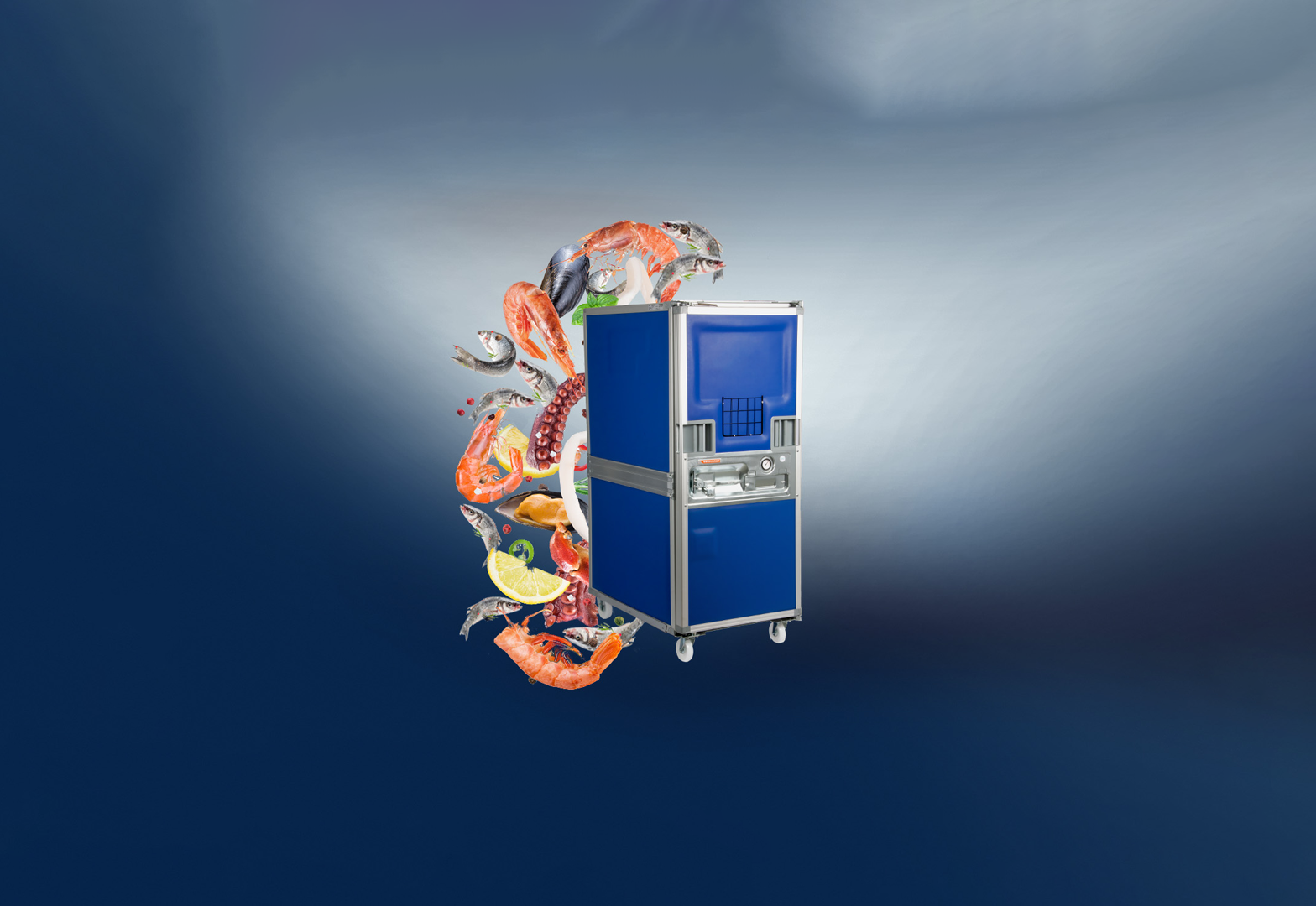 Transport de poissons et fruits de mer frais sans fuite d'eau, écoulement de l'eau à l'arrière du bac